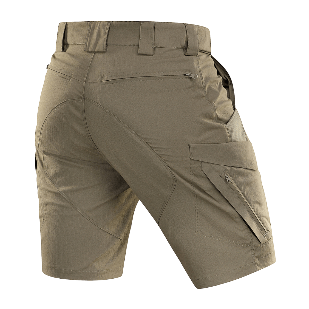 M-Tac Aggressor Summer Flex Shorts i letvægts-taktisk design med 7 funktionelle lommer og justerbar elastisk talje.