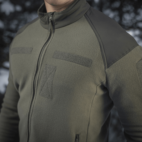 M-Tac Combat Fleece Jakke i olivengrøn med Himates fleece og forstærkede skulderpaneler, NIJ-certificeret, gallery position 1.