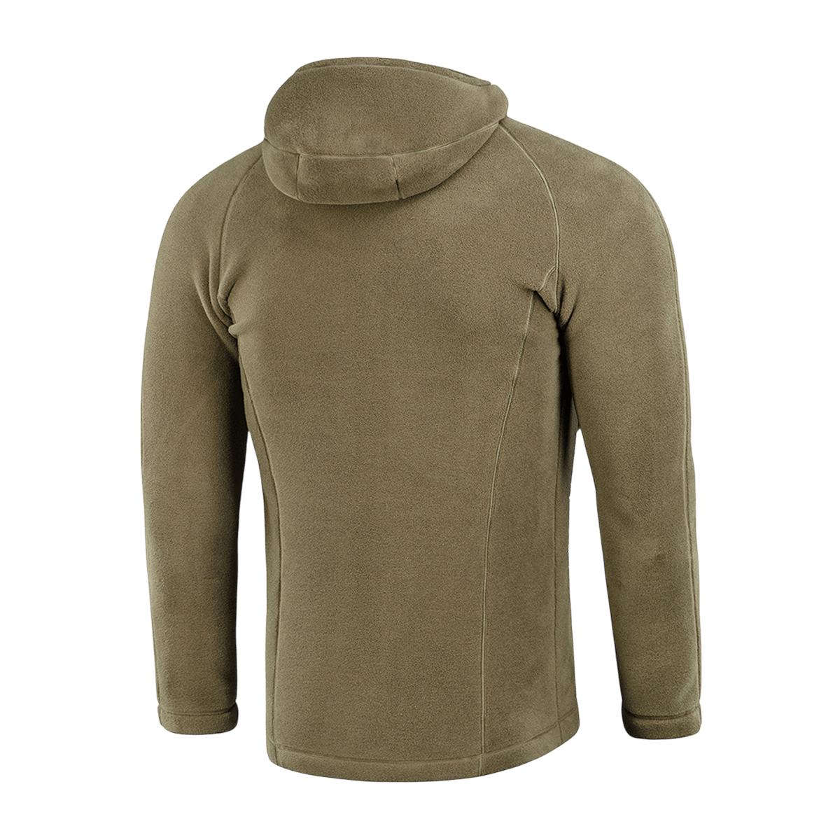 M-Tac Sprint Fleece Sweatshirt Polartec set bagfra med hætte, fremstillet af holdbart Polartec® 200 Series fleece i olivengrøn farve.