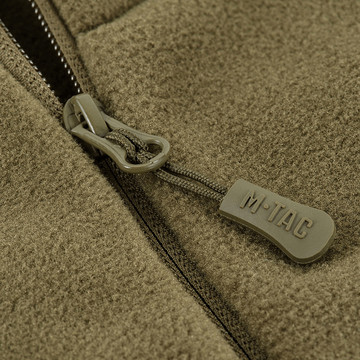 M-Tac Sprint Fleece Sweatshirt Polartec lynlås detalje nærbillede med holdbart materiale