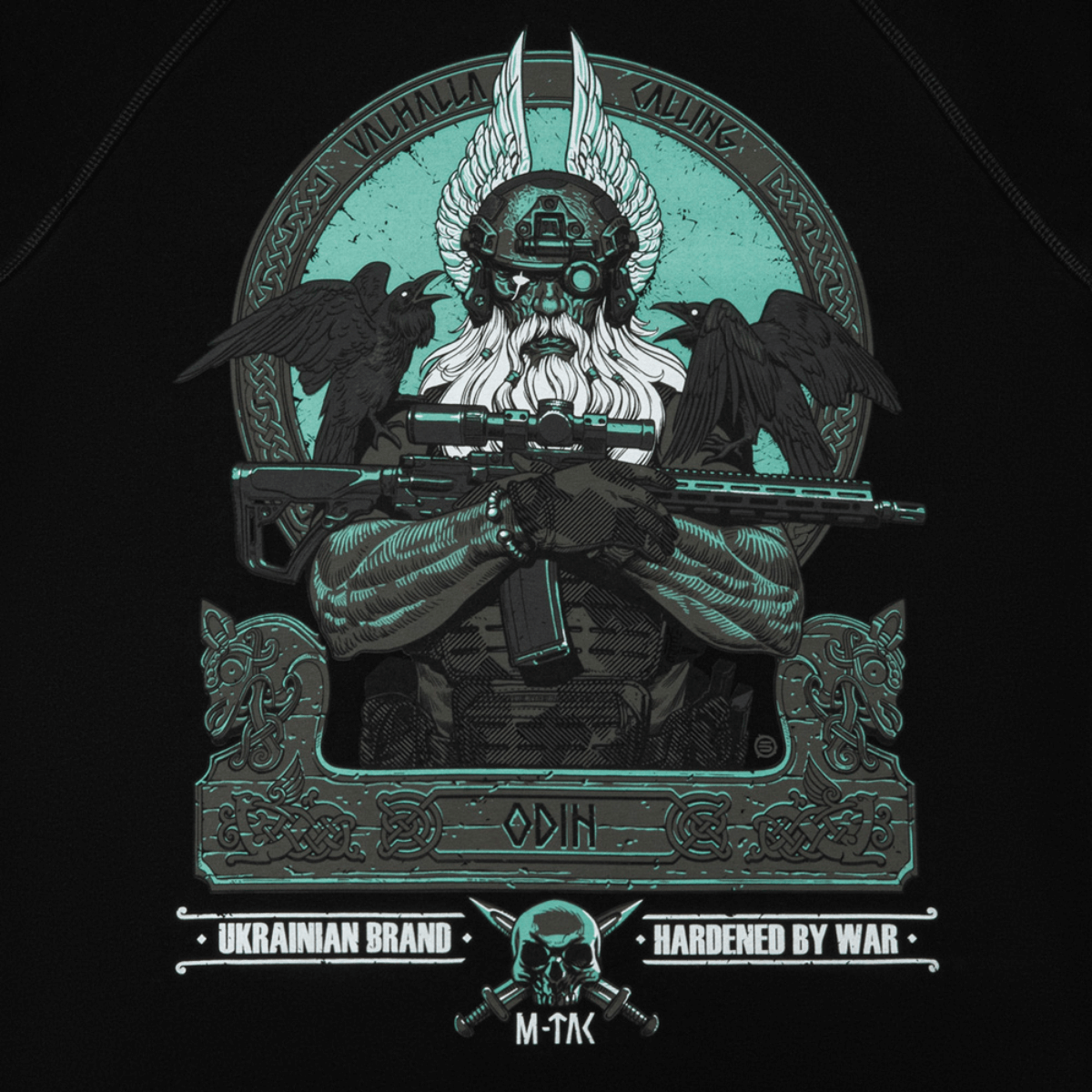 M-Tac Raglan Odin Mystery med motiv af Odin, nordisk gud, i Premium MagnaColours® tryk, perfekt til casual/taktisk stil.