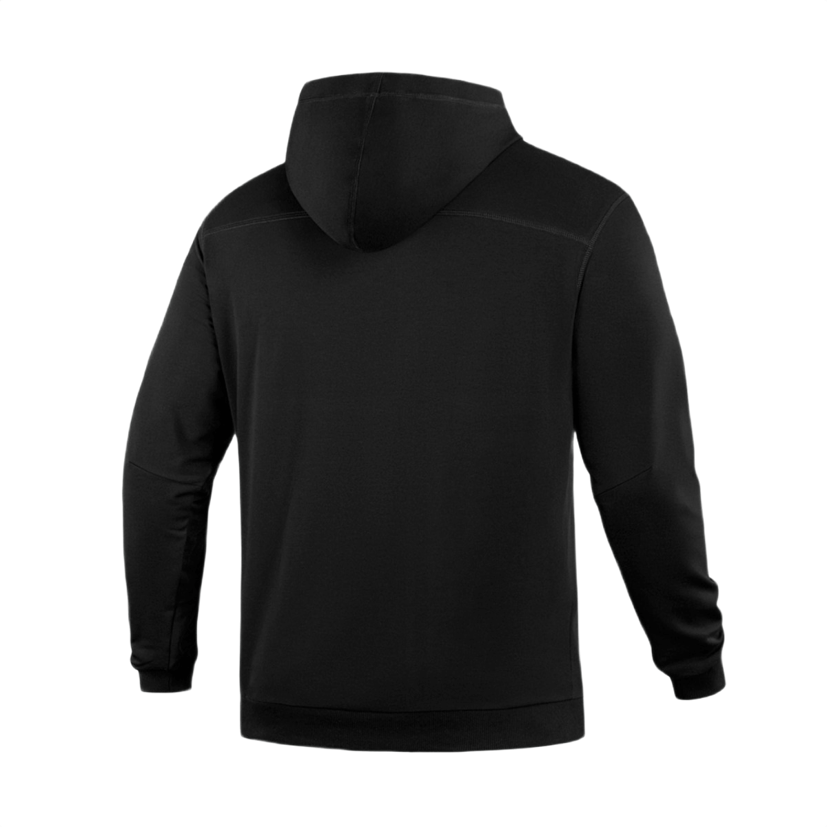 M-Tac Hoodie Freedom i sort, bagside. Militærinspireret design med justerbar hætte for beskyttelse, lavet af bomuld med elastan.