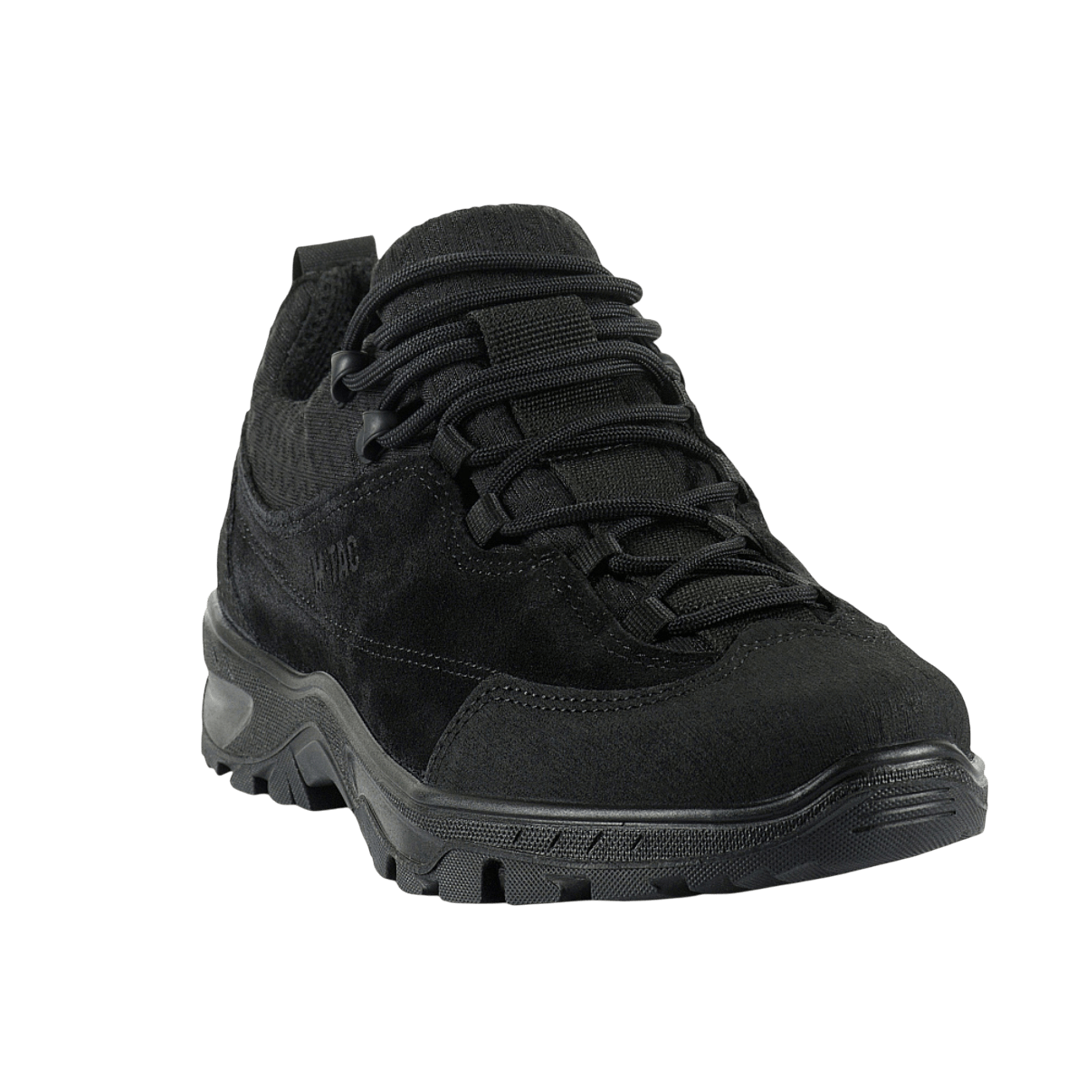 M-Tac Tactical Sneakers Patrol R Vent i sort, designet til trekking, løb og outdoor-aktiviteter, med slidstærkt læder og 3D-mesh.