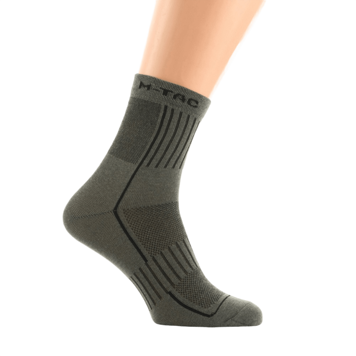 M-Tac Letvægtssokker Mk.3 i grå, tynde sommertrekkingsokker med ergonomiske trykpunkter og åndbar konstruktion til trekking og vandring.
