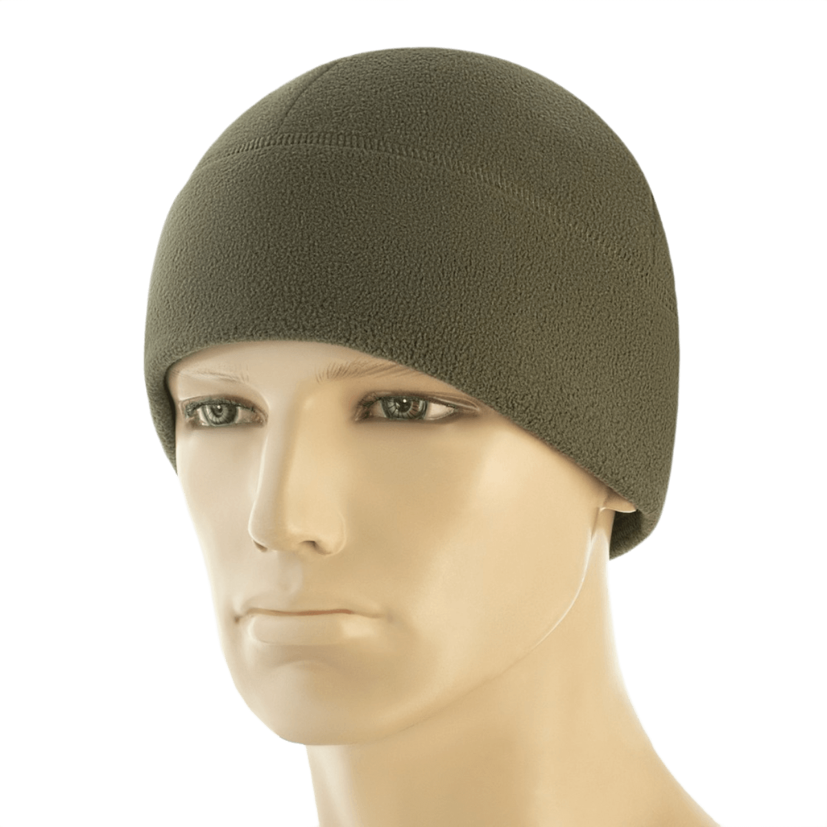 M-Tac Watch Cap Elite Fleece Beanie Hat Slimtex i olivengrøn farve, varm og velegnet til taktisk brug og vinteraktiviteter.