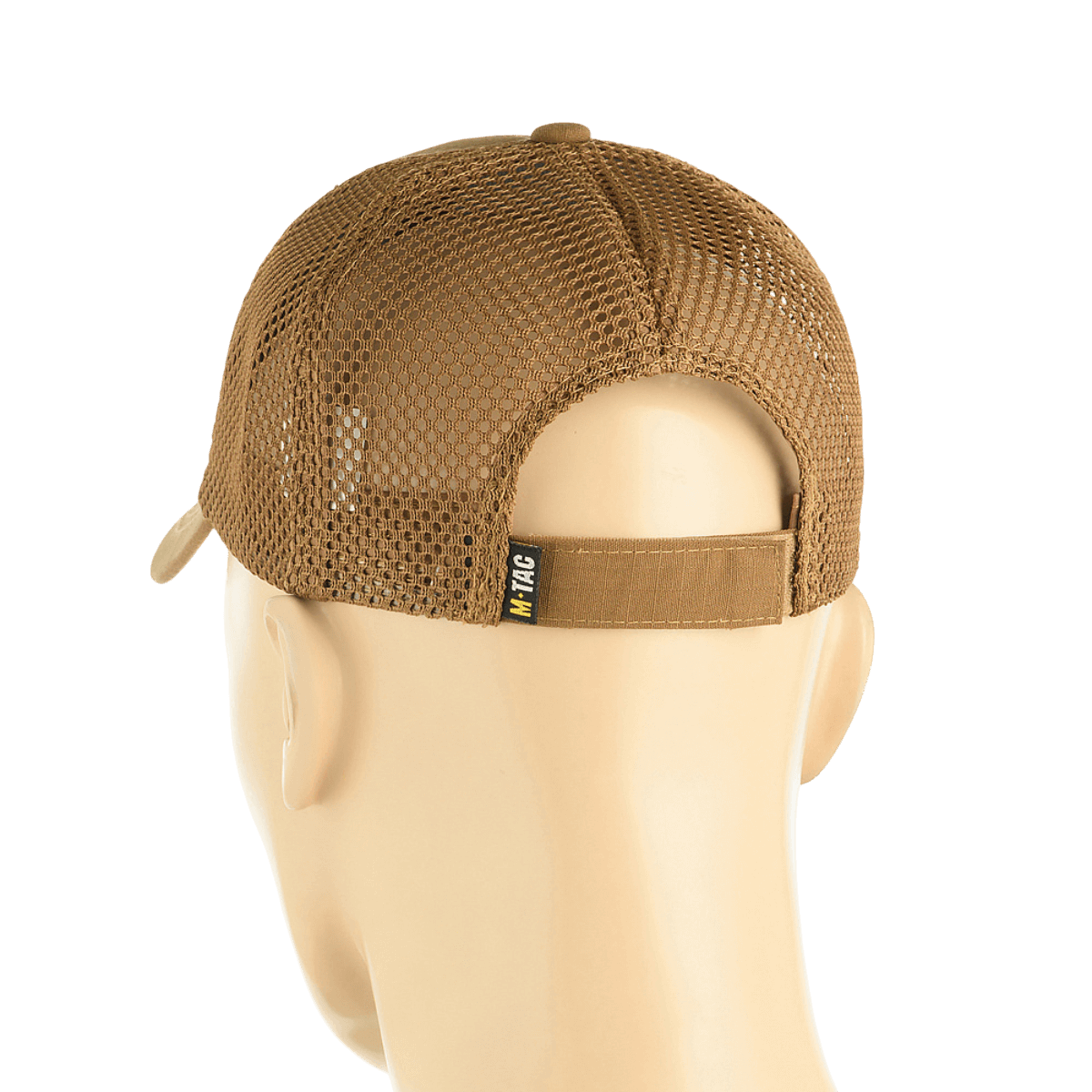 M-Tac Mesh Flex Ripstop Baseball Cap bagfra med justerbar Velcro-strop og mesh-paneler til ventilation.