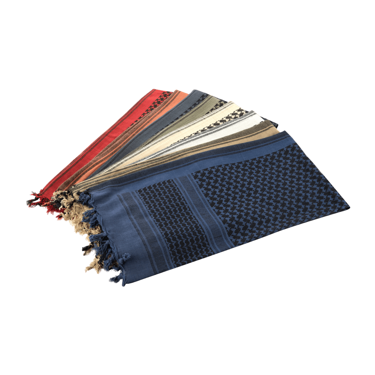 M-Tac Shemagh Tørklæde i forskellige farver, 100% bomuld, beskytter mod sol, sand og vind. Perfekt til udendørsaktiviteter og taktisk brug.