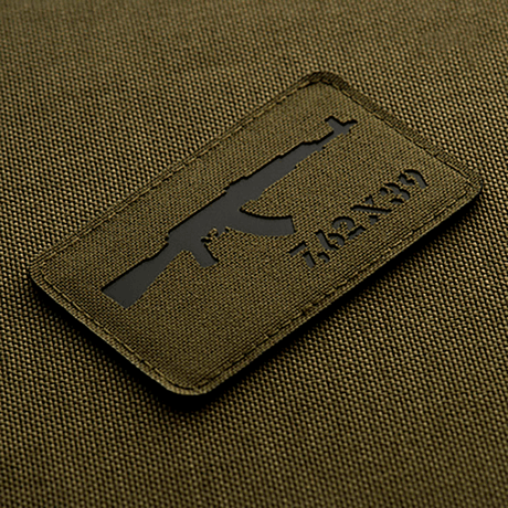 M-Tac AKM 7,62x39 Laser Cut-patch med Velcro, Cordura-materiale, taktisk design, egnet for militær og friluftsbruk.