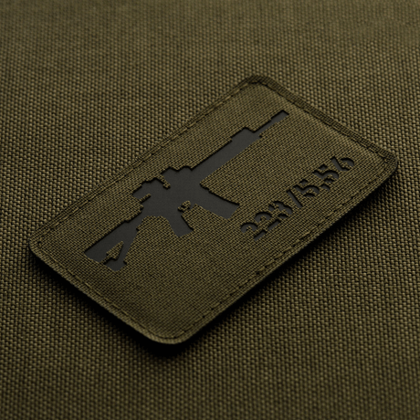 M-Tac AR-15 223/5,56 Laser Cut-patch på Cordura 500D, taktisk moralepatch med Velcro for festing på utstyr, bekledning med mer.