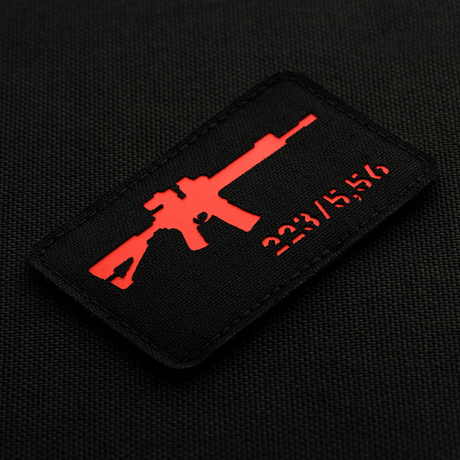 M-Tac AR-15 223/5,56 Laser Cut-patch med Velcro for taktisk bruk, laget av holdbart Cordura 500D-stoff, 80x50 mm.