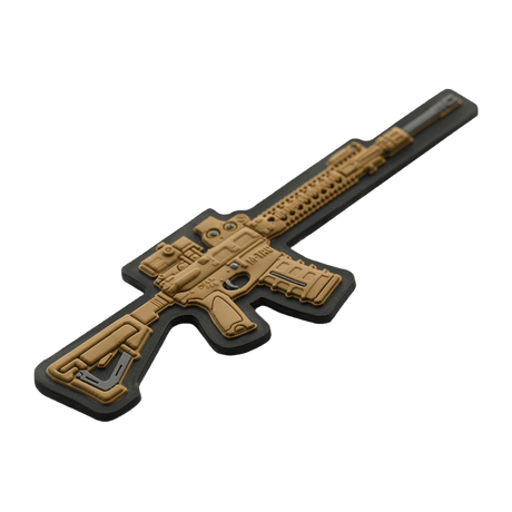 M-Tac AR-15 3D PVC-patch, taktisk moralepatch med AR-15-design, kan festes med Velcro, holdbar for militær og airsoft.