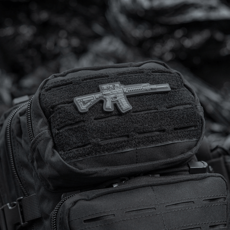 M-Tac AR-15 3D PVC-patch på ryggsekk, taktisk moralepatch for AR-15-entusiaster med Velcro-feste, holdbar og slitesterk for outdoor.