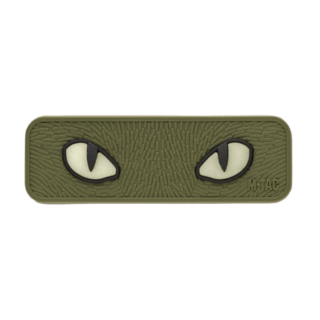 M-Tac Cat Eyes 3D PVC-patch med fluorescerende effekt og Velcro-feste. Taktisk patch for klær og utstyr, ideell for utendørsaktiviteter.