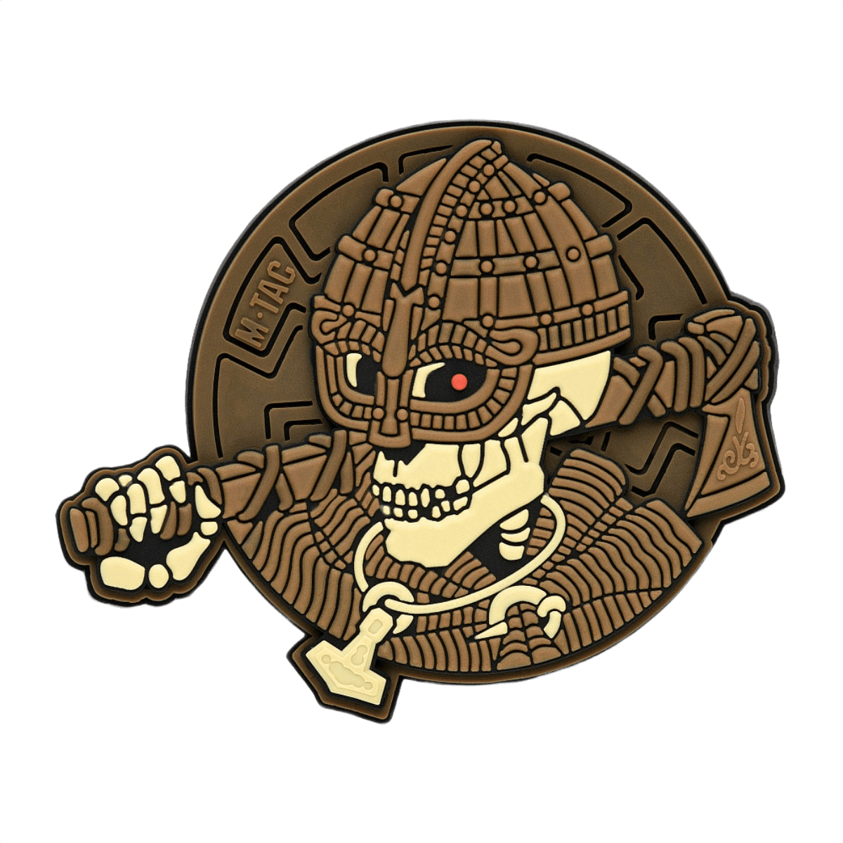 M-Tac Patch Undead Viking 3D PVC i gummi med velcro fastgørelse til uniform og taktisk udstyr, diameter 50 mm, perfekt til samlere.