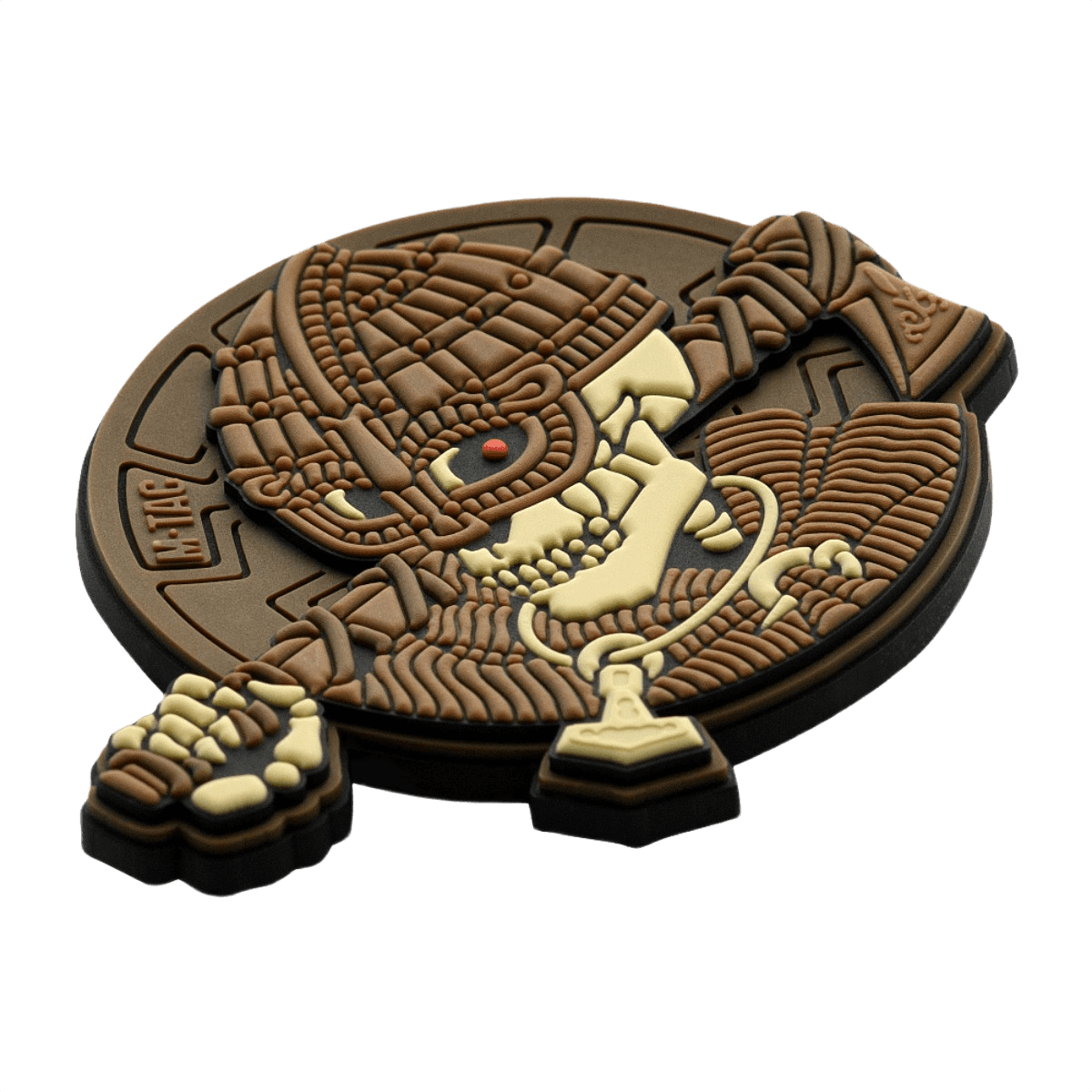 M-Tac Patch Undead Viking 3D PVC, taktik ærme/påsyet patch i brunt design, 50 mm, perfekt til uniformer og armbånd.