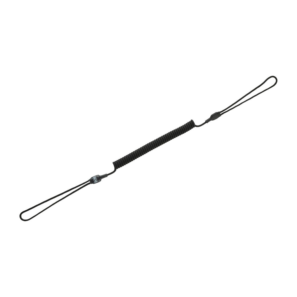 M-Tac Safety Cord Medium Kombineret med D-ring, sikkerhedssnor til MOLLE-system, sort farve, risiko-reducering af tab og tyveri.