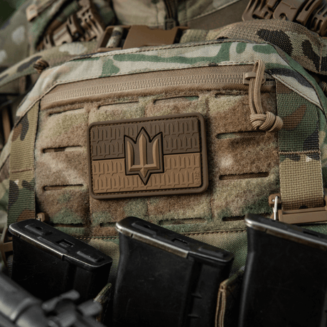 M-Tac patch Ukraine Flag med ZSU Trident PVC på militær vest, viser ukrainsk stolthet og arv, laget av holdbar PVC med 3D-design