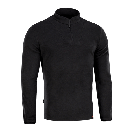 M-Tac Delta Polartec Fleecejakke i sort med halv lynlås, blød og åndbar, ideel til kolde dage, fremstillet af 100% polyester.