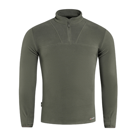 M-Tac Delta Polartec Fleecejakke i olivenfarve med halv lynlås og åndbart, varmt Polartec® Micro Series-fleece materiale.
