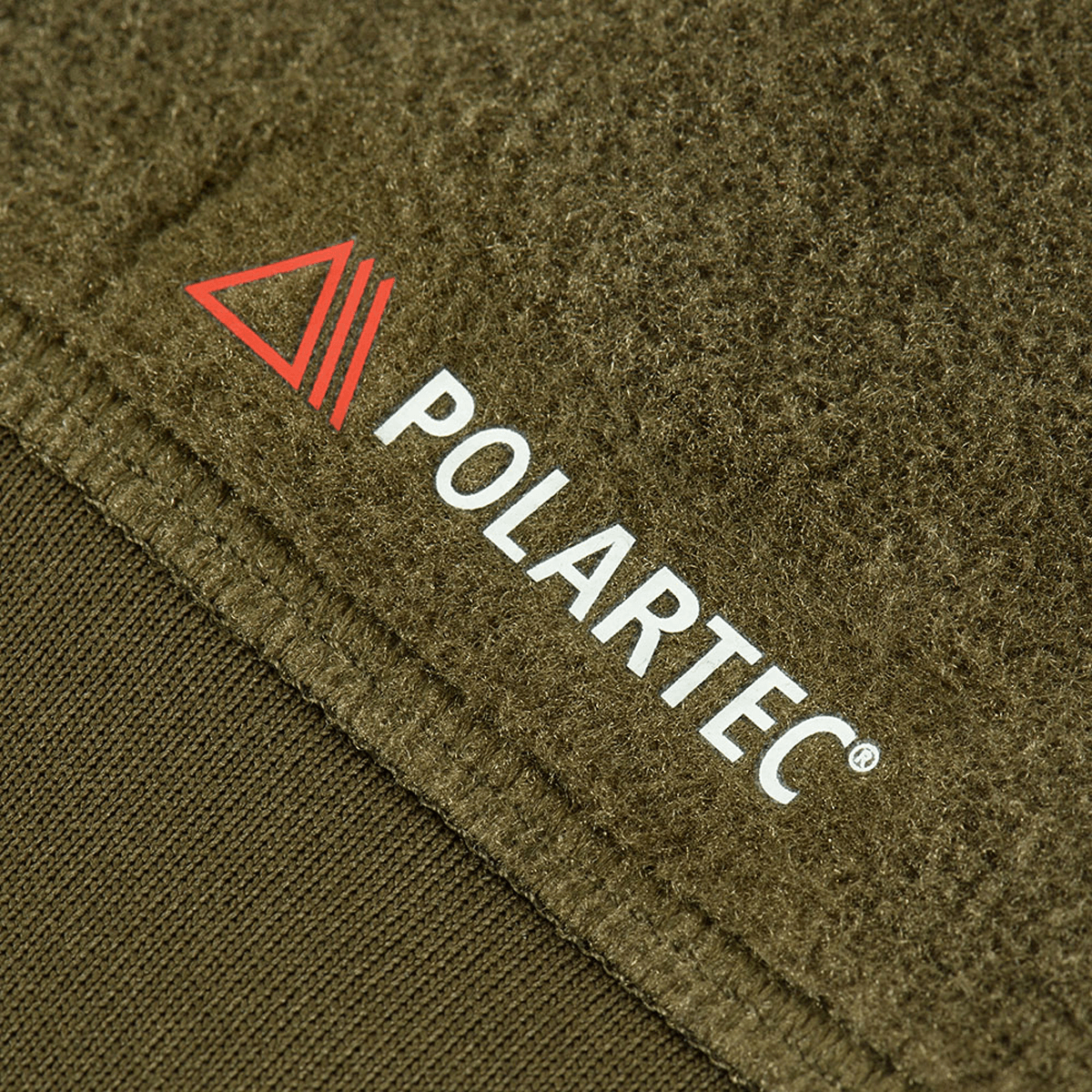 Polartec® fleece detalje på M-Tac Polartec Sport Fleecejakke med fokus på premium-materialet kendt for varmeisolering og holdbarhed.