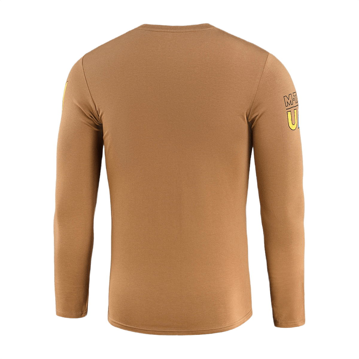 M-Tac T-Shirt UA Side Langærmet i brun, set bagfra, med komfortabel og elastisk design, fremhæver figurens konturer for optimal bevægelse.