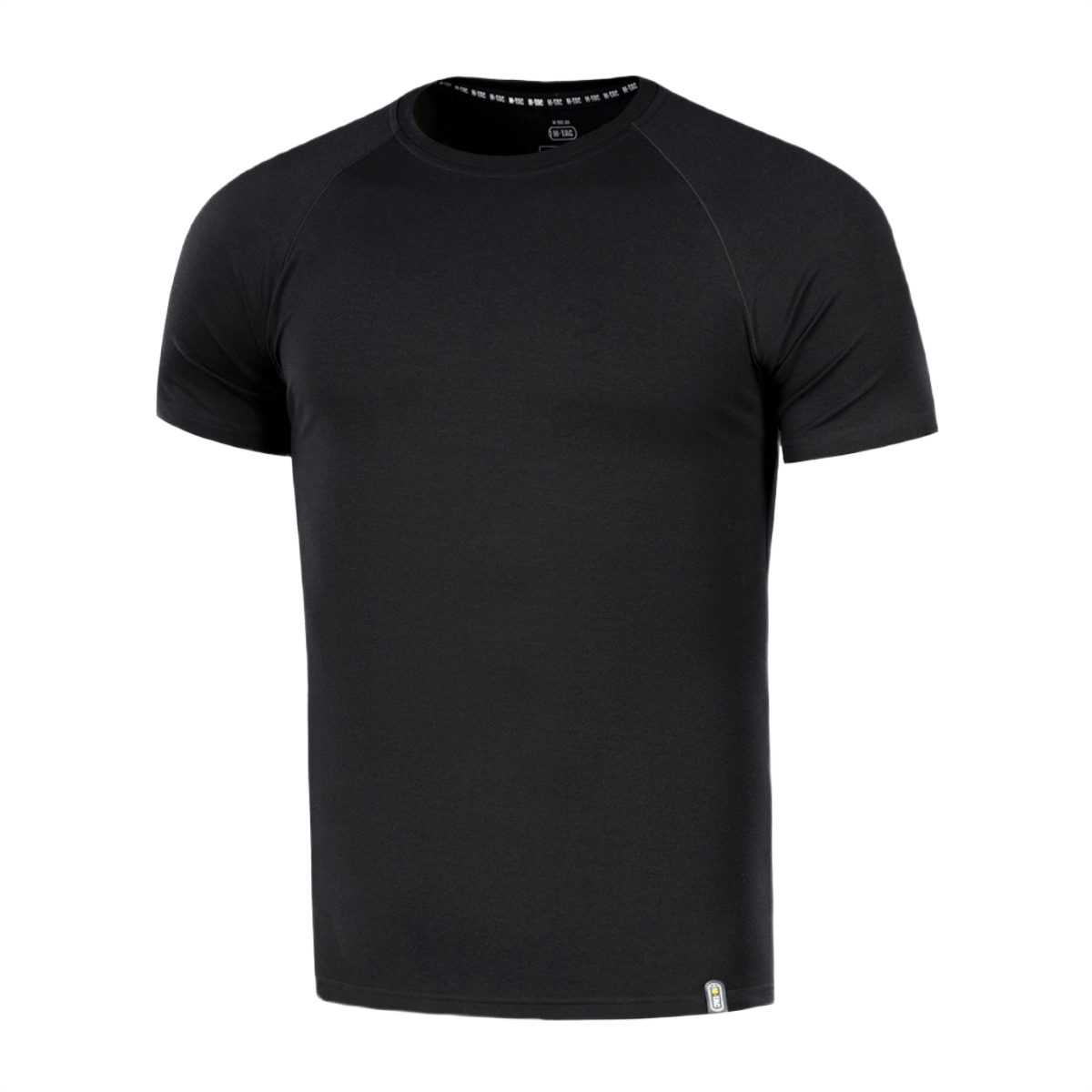 M-Tac Raglan T-Shirt 93/7 i sort, lavet af 93% bomuld og 7% elastan, med raglanærmer for komfort og bevægelsesfrihed.