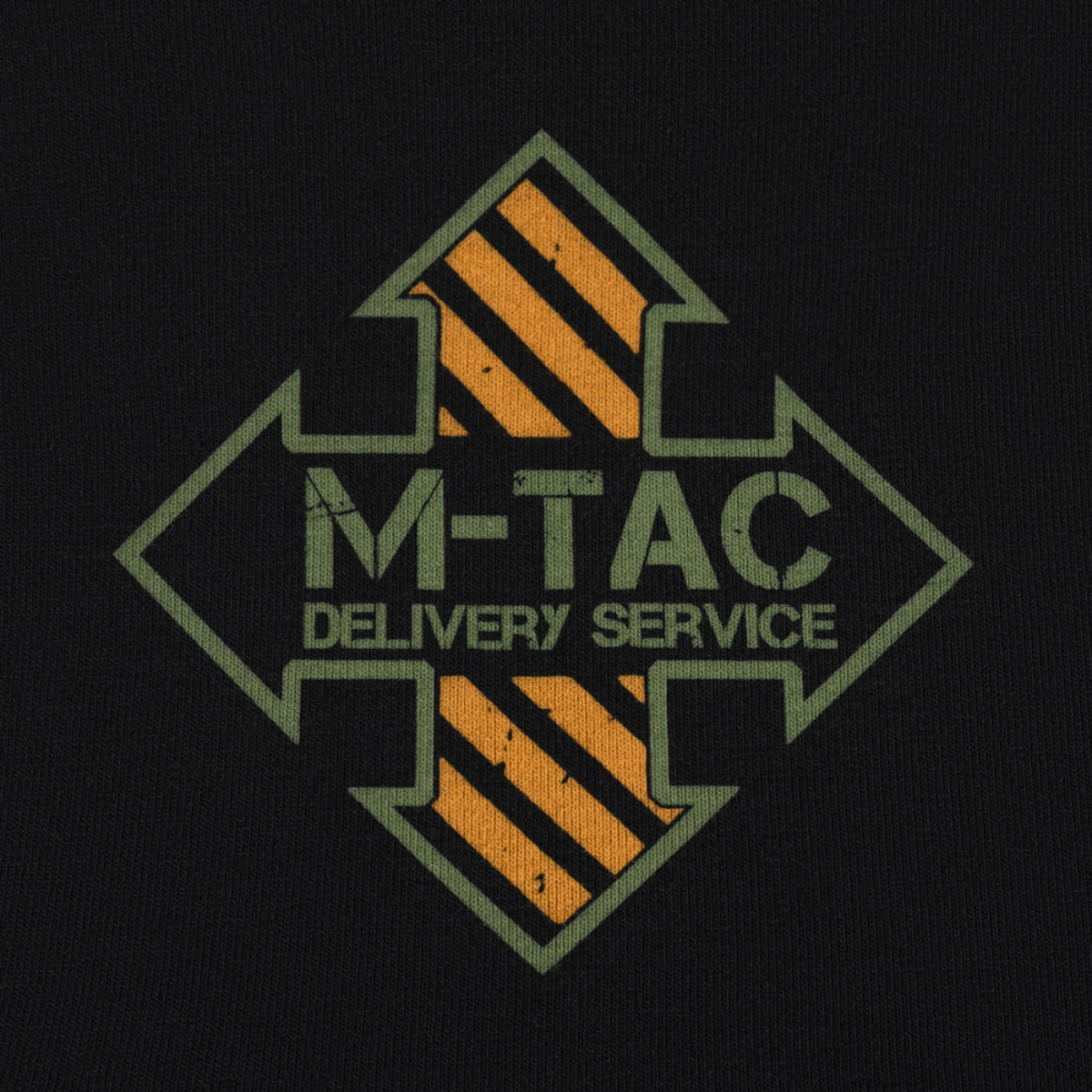 M-Tac T-Shirt Mavic Delivery Service logo på sort baggrund, inspireret af amerikansk Pin-Up-kultur.