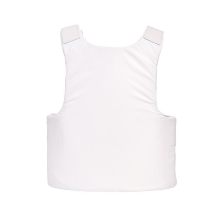 Anorak Rhodium® Concealable II stikk- og skuddsikker vest, NIJ Level IIIA-beskyttelse, hvit, designet for diskret bruk under klær.
