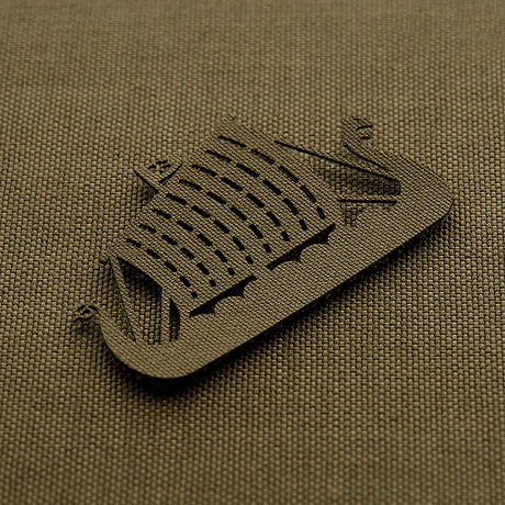 M-Tac Patch Drakkar Laser Cut – vikingskip i Cordura 500D med Velcro, perfekt for uniform eller taktisk utstyr.