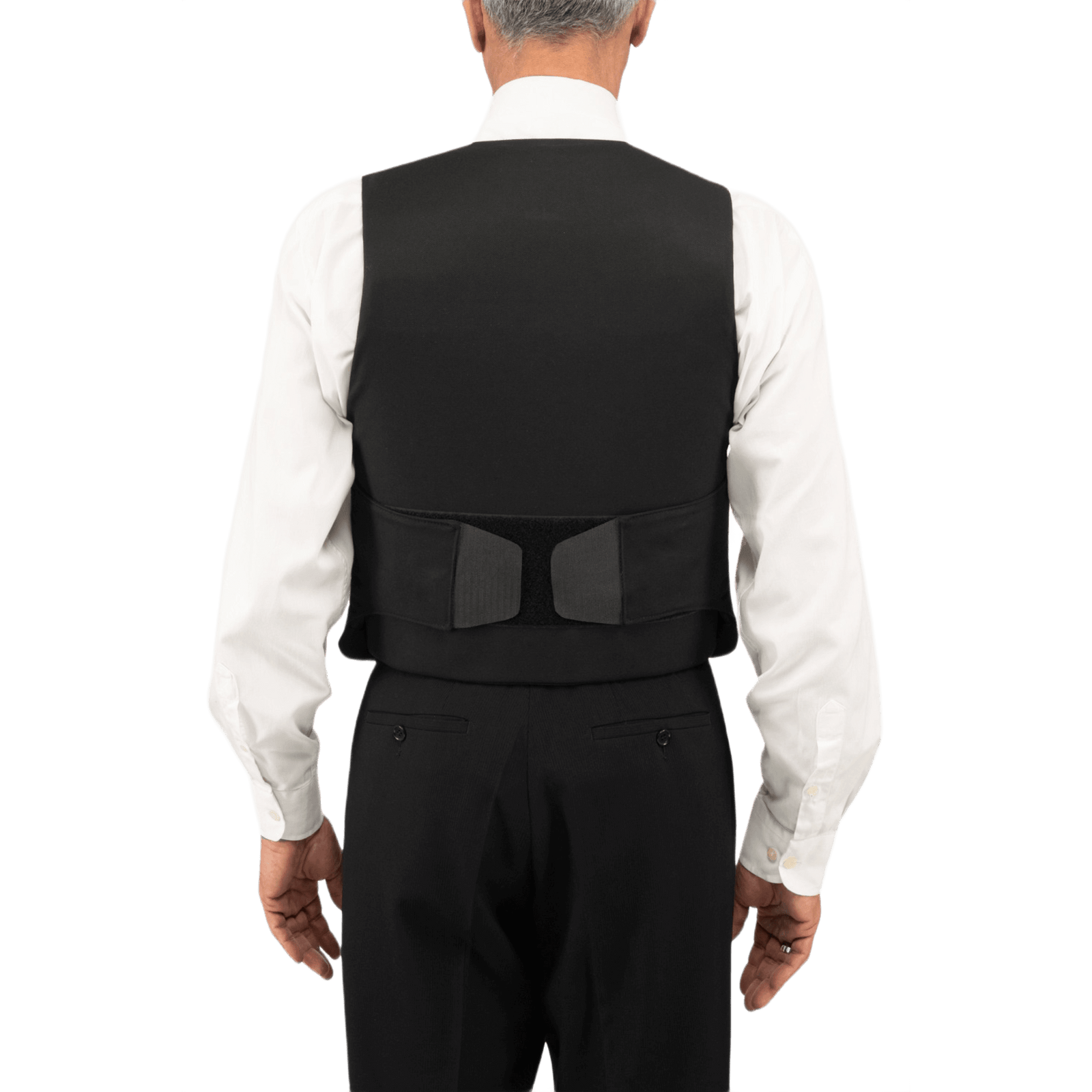 Anorak Rhodium® VIP I Stik & Skudsikker Vest i elegant, lavprofil design, set bagfra med hook & loop-lukninger.