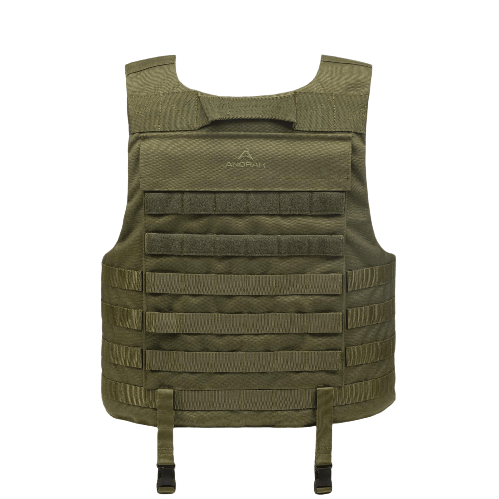 Anorak Titanium® Tactical I Stik & Skudsikker Vest i olivengrøn, blød kropsbeskyttelse niveau IIIA, ideel til politi og militær.