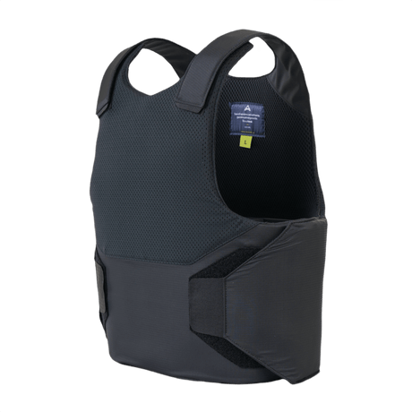 Anorak Rhodium® Concealable I Stik & Skudsikker Vest med NIJ Level IIIA-beskyttelse, sort, set bagfra.