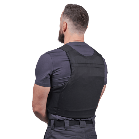 EA Impact - NIJ Level IV Bundle - Skud & Stiksikker Vest i sort med traumeplader og professionel kropsbeskyttelse, galleri position 1 set bagfra.