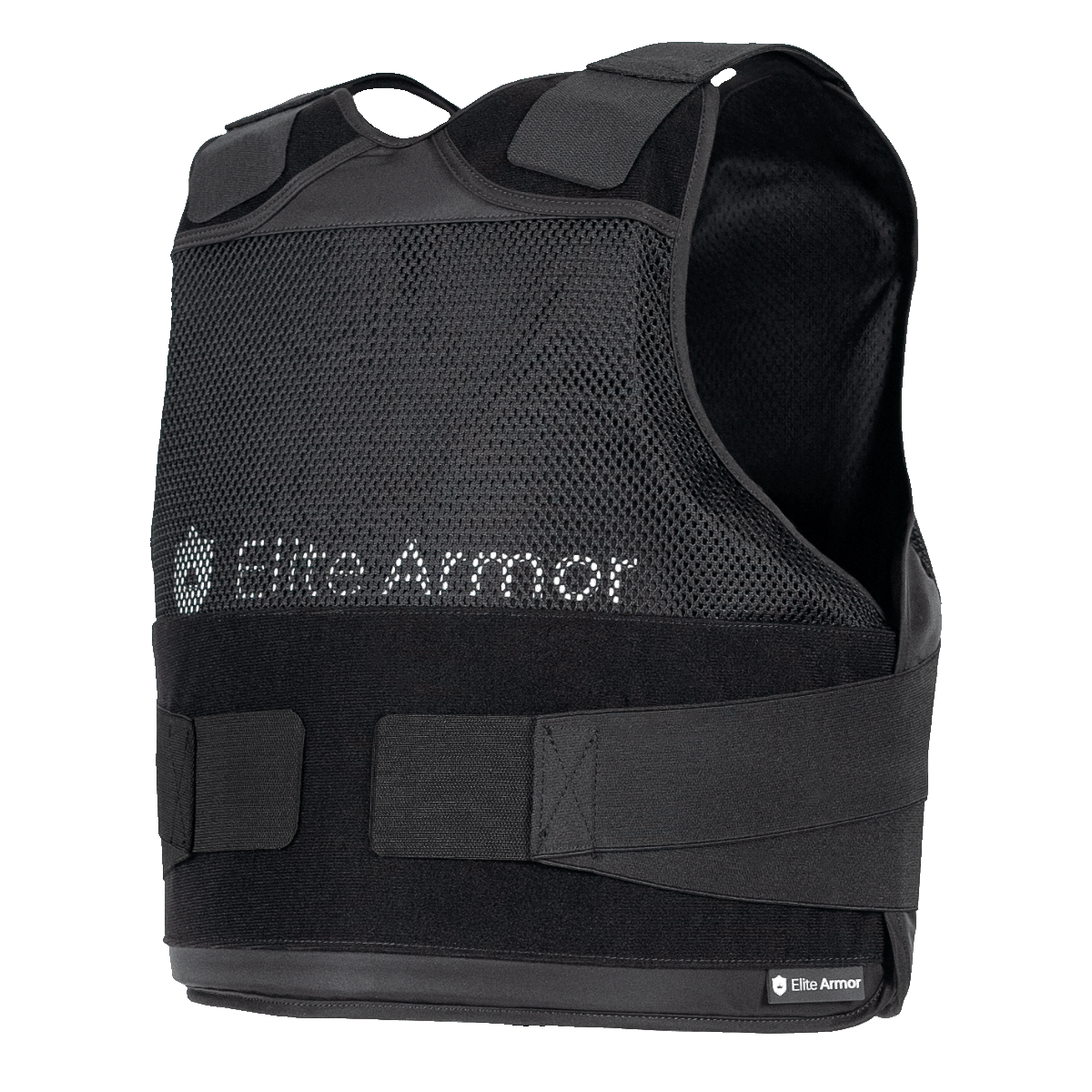 Elite Armor RX2 Stik & Skudsikker Vest – sort vest set forfra uden model.