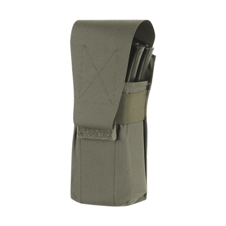 M-Tac veske for 2 magasiner i slitesterkt Cordura med borrelåslukking og NIJ-sertifisering vist i galleri posisjon 1 for taktisk bruk.