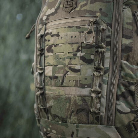 M-Tac Rygsæk Gen. III Elite – Small i multicam Cordura med modulært MOLLE-system og slitesterkt materiale, vist i galleri posisjon 1.