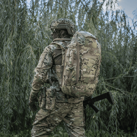 M-Tac Rygsæk Gen. III Elite – Small i multicam Cordura med ergonomisk passform og modulært MOLLE-system, vist i galleri posisjon 1.