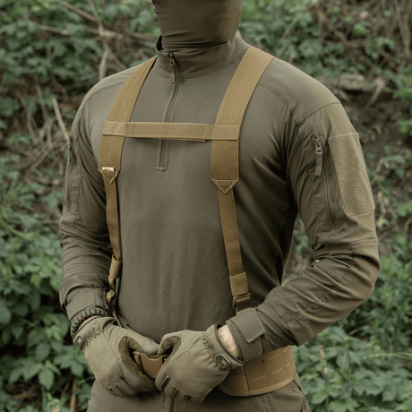 M-Tac skulderstropper for taktisk belte Elite i robust MIL-SPEC webbing med justerbar lengde og slitesterkt design, galleri posisjon 1.