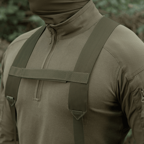 M-Tac skulderstropper for taktisk belte Elite i olive drab med tett MIL-SPEC webbing og justerbar lengde, galleri posisjon 1.