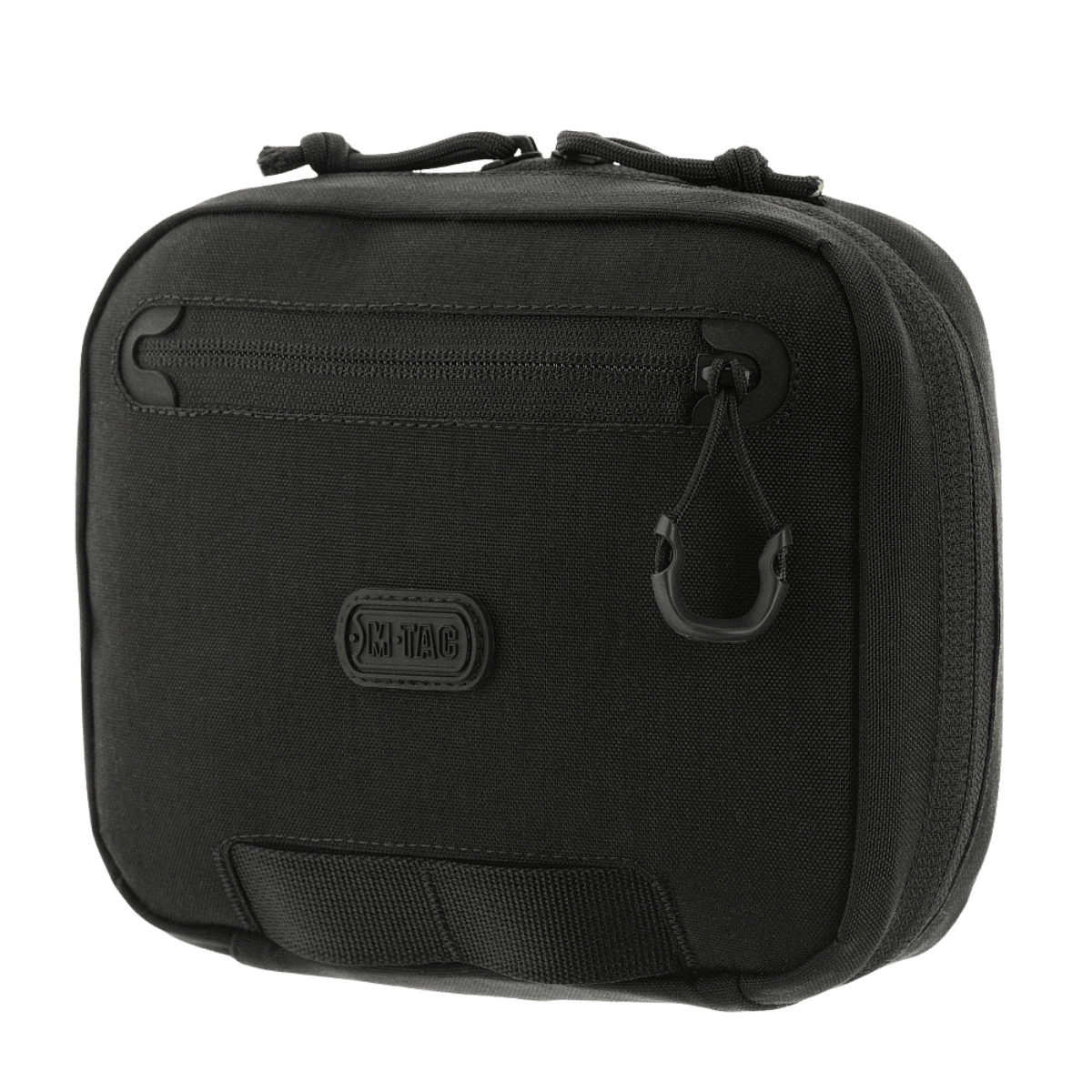 Sort M-Tac organizer pouch Elite til førstehjælpsudstyr og EDC-sæt, kompatibel med M.O.L.L.E.-systemet. Tasken har en holdbar lynlås.