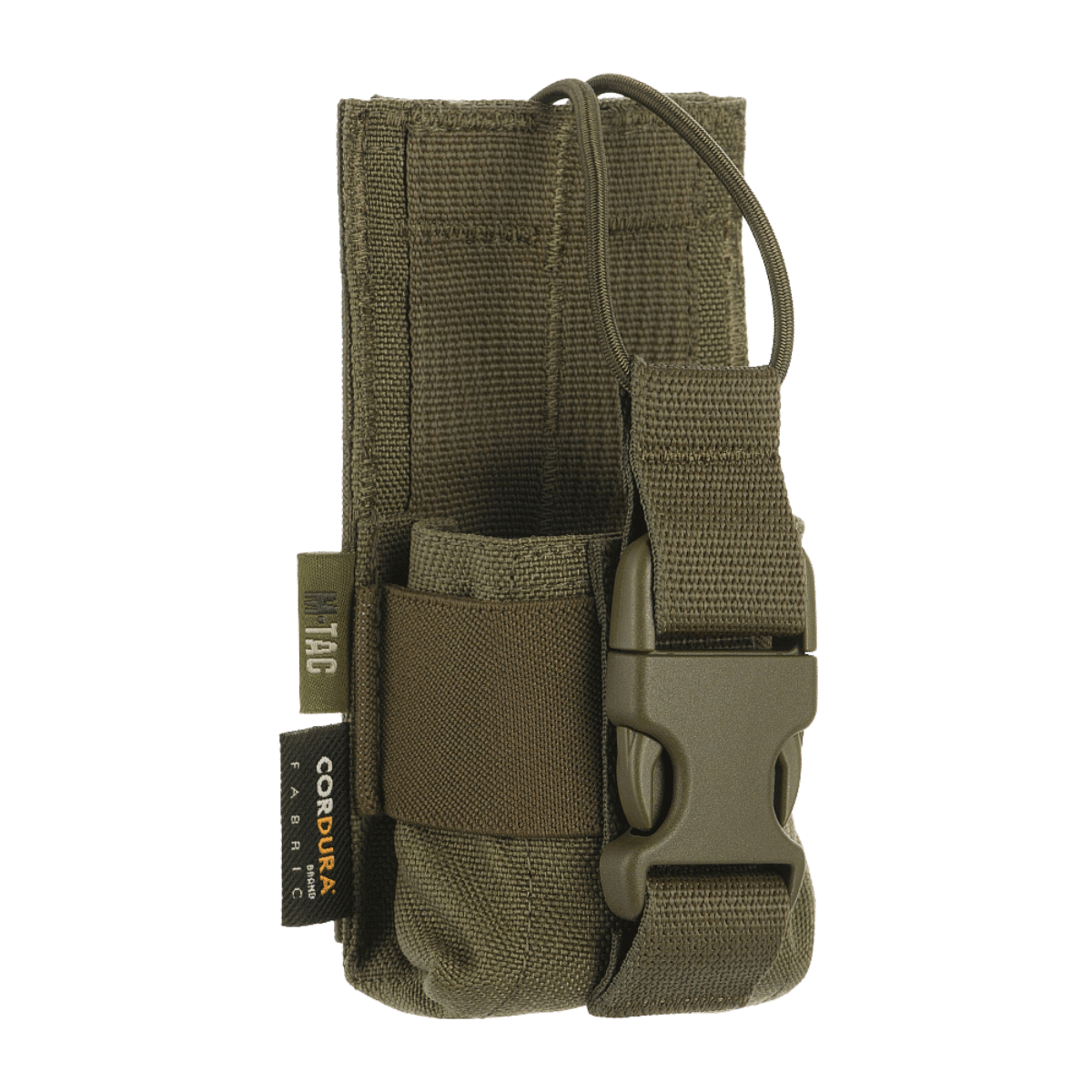 M-Tac Radio Pouch Motorola 4400/4800 med nem adgang til kontroller og kompatibilitet med MOLLE-systemet, farve oliven.