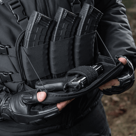 M-Tac Chest Rig Elite brystveske i Cordura 500 med elastiske magasinhylstre, H-sele, Velcro og NIJ-sertifisering, galleri posisjon 1.