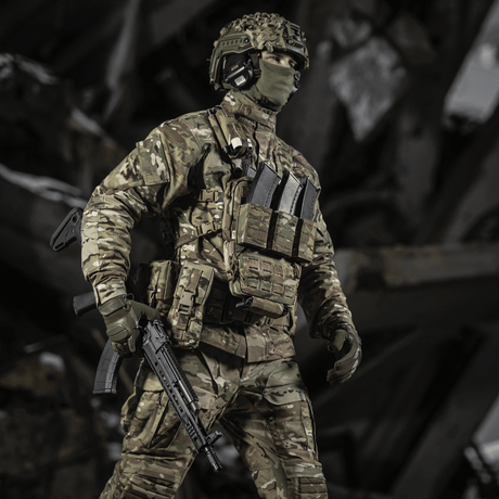 M-Tac Chest Rig Elite i camo med MOLLE Laser Cut-panel, H-sele og NIJ-sertifisering, taktisk brystveske, galleri posisjon 1.