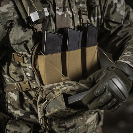 M-Tac Chest Rig Elite brystveske i multicam med MOLLE-panel, elastiske magasinhylstre, H-sele og NIJ-sertifisering, galleri posisjon 1.