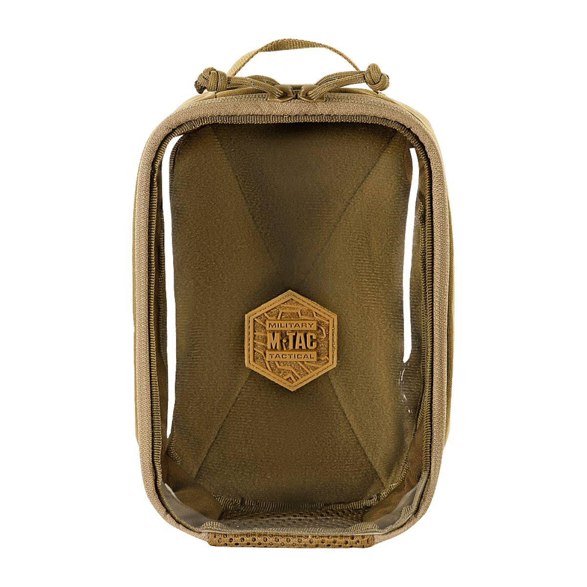 M-Tac Utility Organizer Transparent Elite Small Gen. II, robust og holdbar Cordura 500D og PVC frontpanel, perfekt til EDC-udstyr.