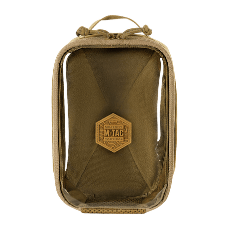 M-Tac Utility Organizer Transparent Elite Small Gen. II i tan med gjennomsiktig frontpanel, slitesterkt materiale og NIJ-sertifisering, galleri posisjon 1