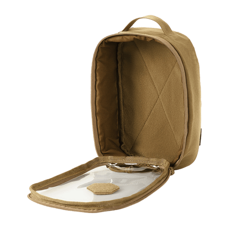 M-Tac Utility Organizer Transparent Elite Small Gen. II i tan med gjennomsiktig lokk, slitesterkt materiale og NIJ-sertifisering, galleri posisjon 1