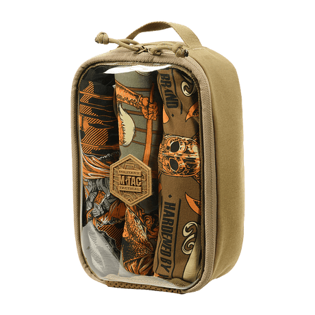 M-Tac Utility Organizer Transparent Elite Small Gen. II i tan med gjennomsiktig lokk, slitesterkt materiale og NIJ-sertifisering, galleri posisjon 1