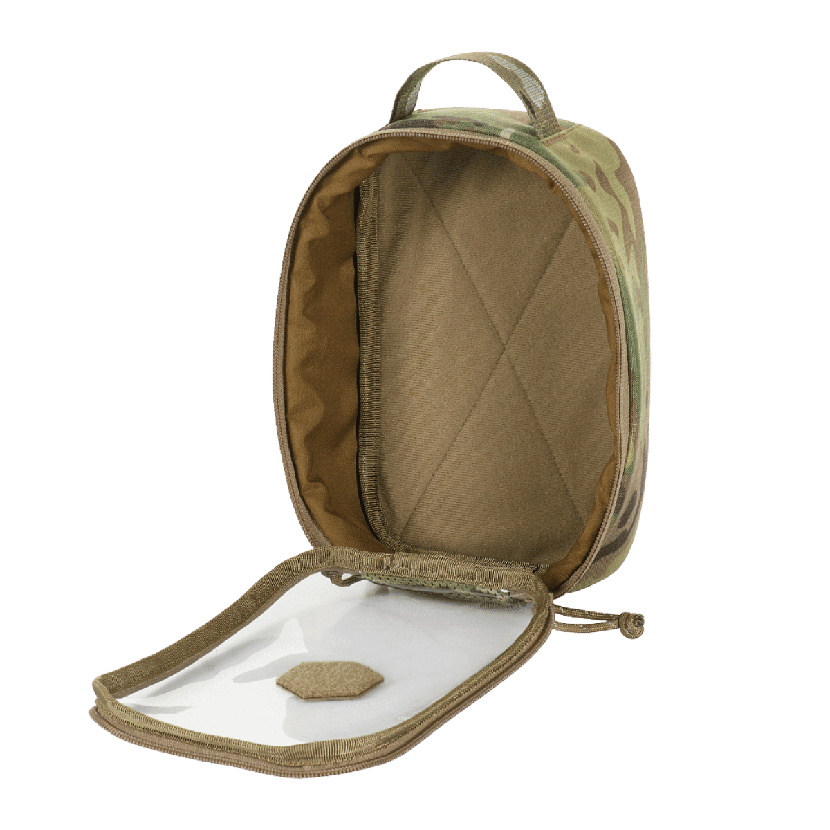 M-Tac Utility Organizer Transparent Elite Small Gen. II i Cordura 500D med PVC-frontpanel, ideel til EDC-udstyr og medicin.