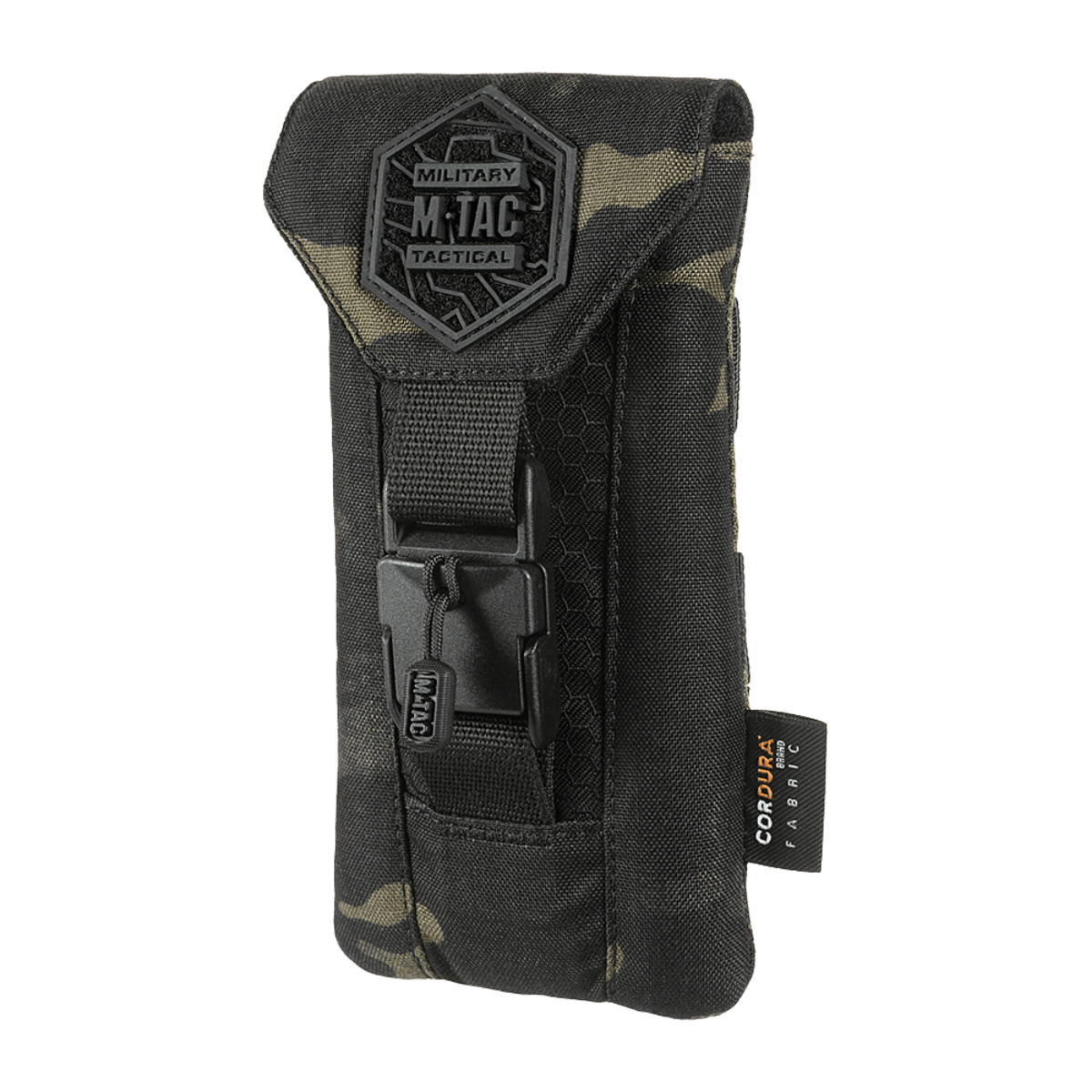 Sort M-Tac Smartphone Taske Elite Medium Hex lavet af CORDURA HEX 1000D for telefoner op til 5,8 tommer.